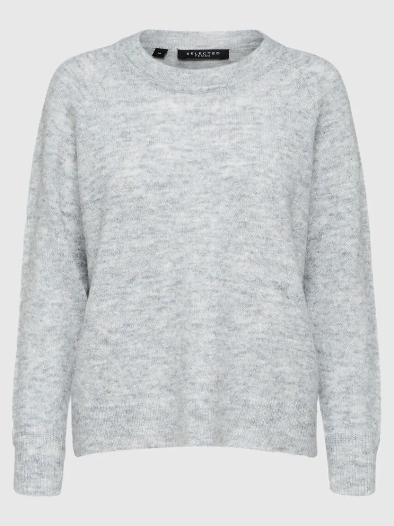 langrmet_striktrje_5-20.webp Strik>SELECTED LANGÆRMET STRIKTRØJE Grey