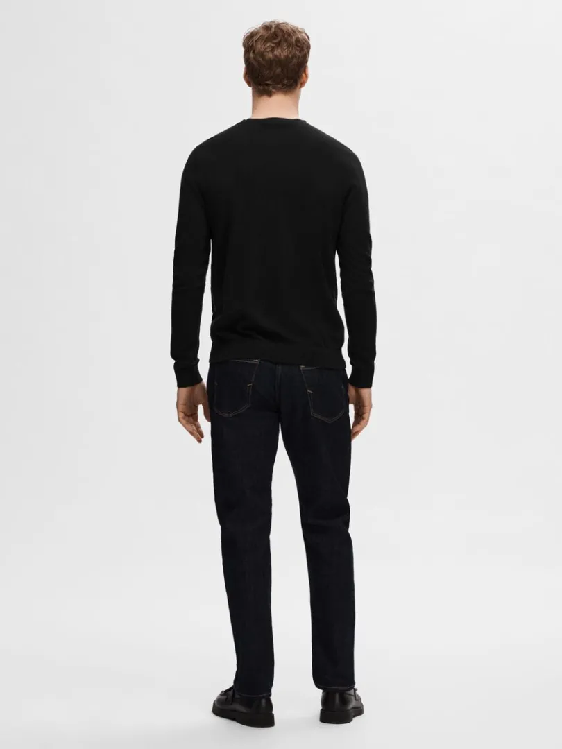 langrmet_striktrje_5-45.webp Strik>SELECTED LANGÆRMET STRIKTRØJE Black