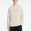 Strik>SELECTED LANGÆRMET SWEATER MED RUND HALS Beige