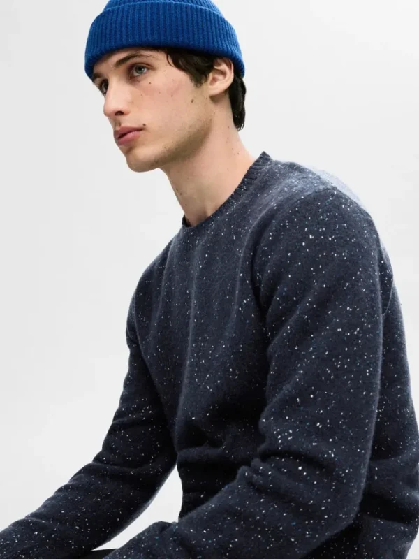 Strik>SELECTED LANGÆRMET SWEATER MED RUND HALS Blue