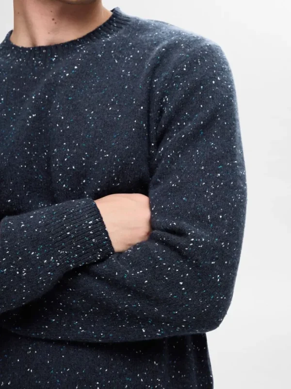 Strik>SELECTED LANGÆRMET SWEATER MED RUND HALS Blue