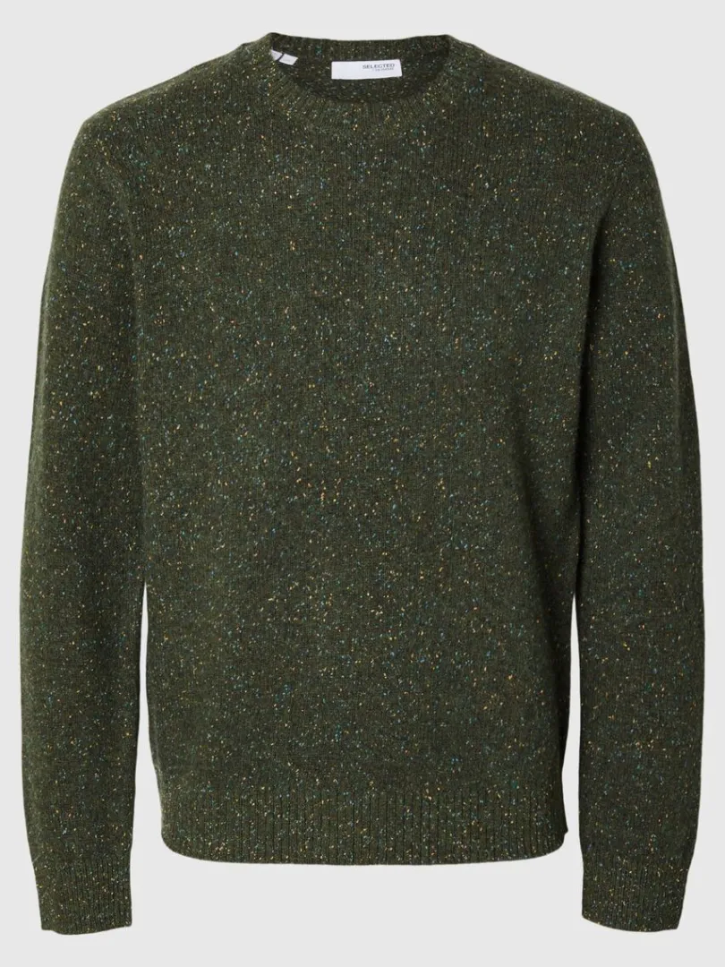 langrmet_sweater_med_rund_4-1.webp Strik>SELECTED LANGÆRMET SWEATER MED RUND HALS Green