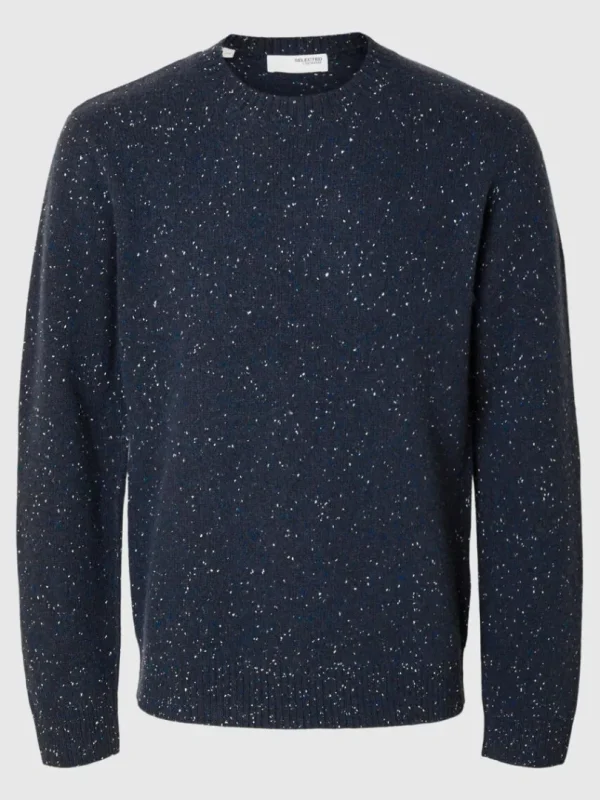 Strik>SELECTED LANGÆRMET SWEATER MED RUND HALS Blue