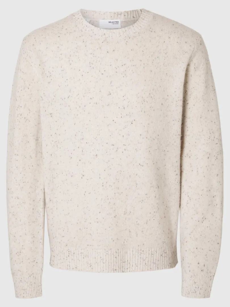langrmet_sweater_med_rund_4.webp Strik>SELECTED LANGÆRMET SWEATER MED RUND HALS Beige