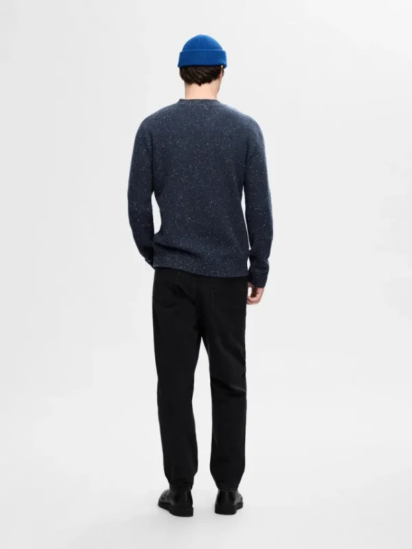 Strik>SELECTED LANGÆRMET SWEATER MED RUND HALS Blue