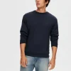 Hættetrøjer & Sweatshirts>SELECTED LANGÆRMET SWEATSHIRT Blue
