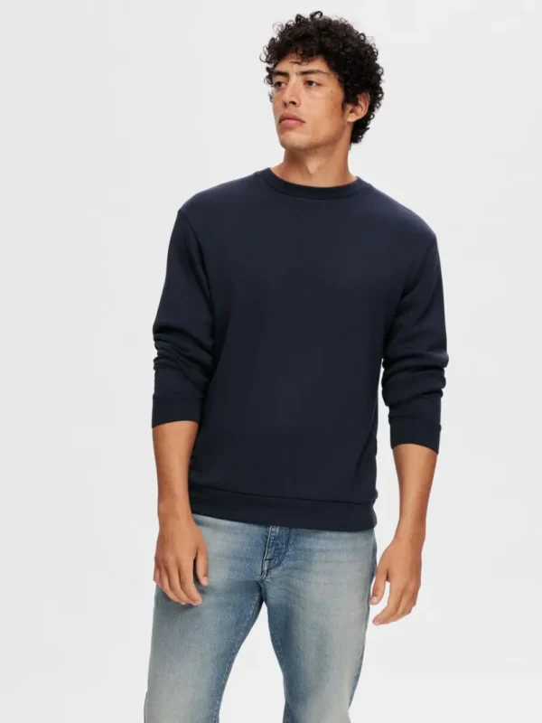 Hættetrøjer & Sweatshirts>SELECTED LANGÆRMET SWEATSHIRT Blue