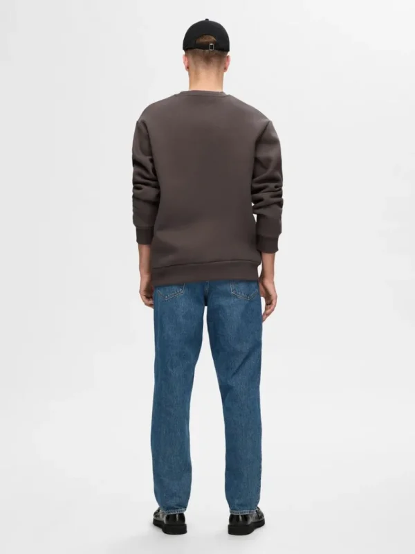 Hættetrøjer & Sweatshirts>SELECTED LANGÆRMET SWEATSHIRT Brown