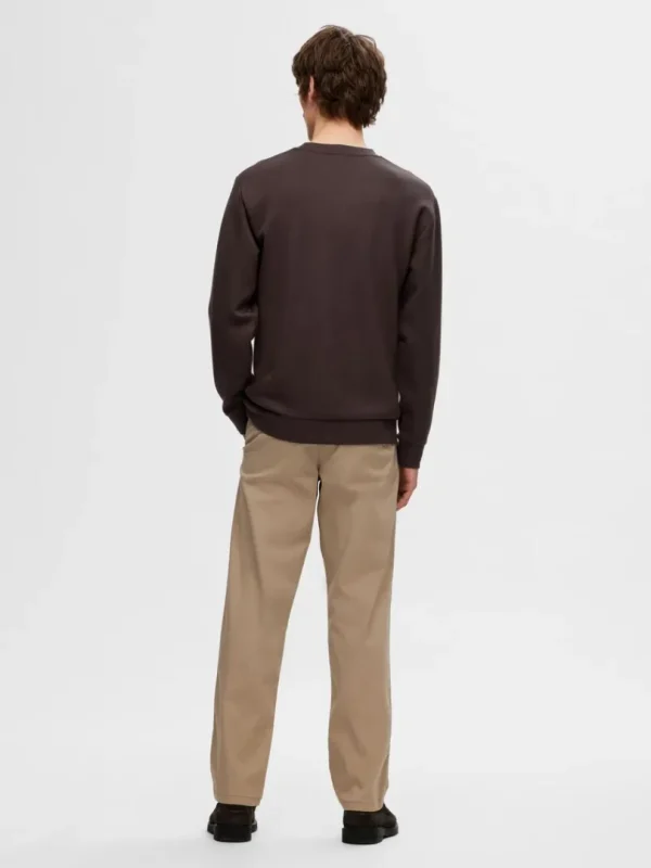 Hættetrøjer & Sweatshirts>SELECTED LANGÆRMET SWEATSHIRT Brown