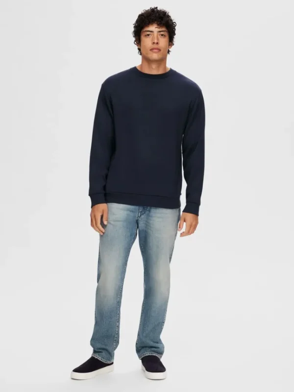 Hættetrøjer & Sweatshirts>SELECTED LANGÆRMET SWEATSHIRT Blue