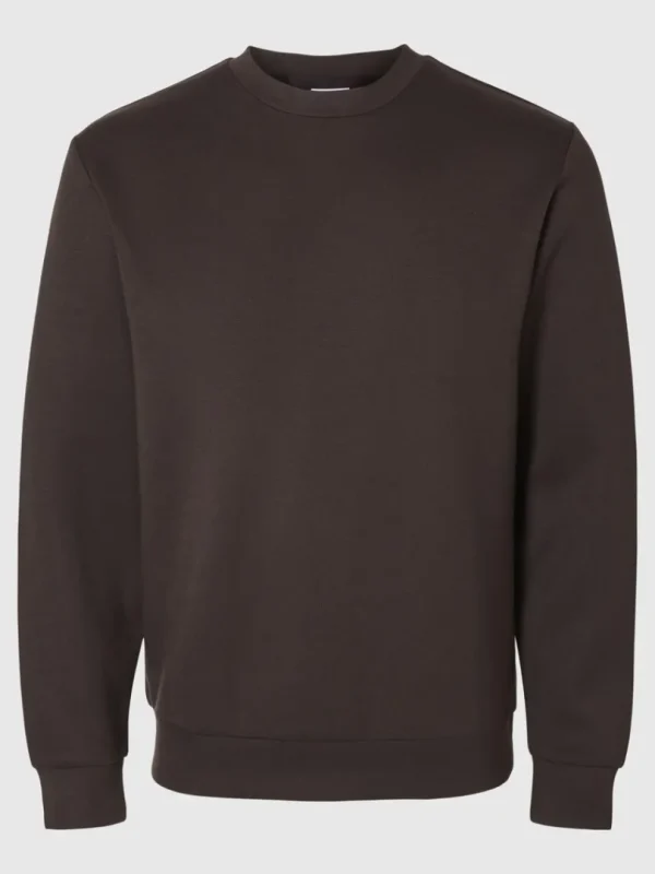 Hættetrøjer & Sweatshirts>SELECTED LANGÆRMET SWEATSHIRT Brown