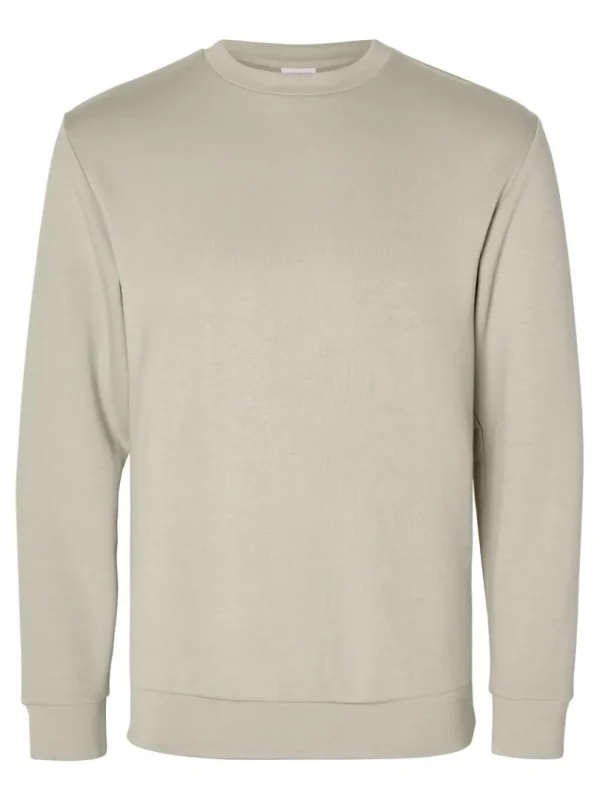 Hættetrøjer & Sweatshirts>SELECTED LANGÆRMET SWEATSHIRT Beige