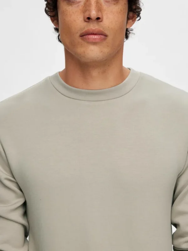Hættetrøjer & Sweatshirts>SELECTED LANGÆRMET SWEATSHIRT Beige