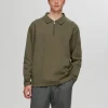 Poloer>SELECTED LANGÆRMET SWEATSHIRT MED LYNLÅS Green