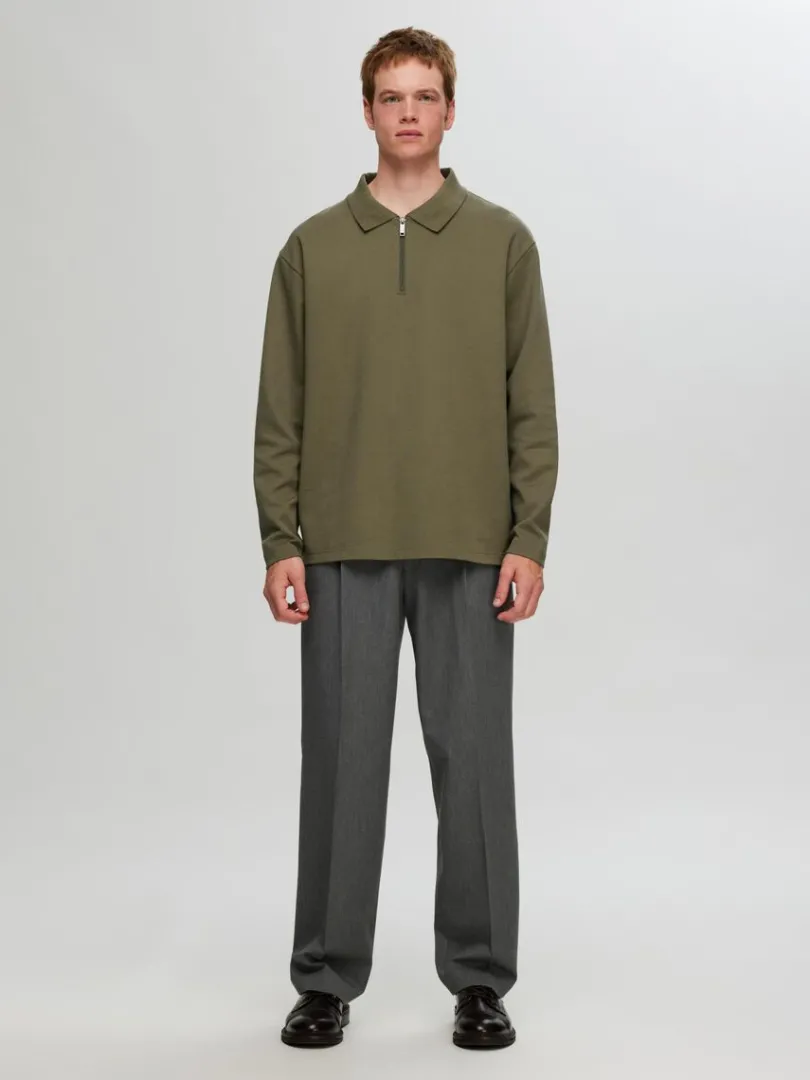 langrmet_sweatshirt_med_l_1.webp Poloer>SELECTED LANGÆRMET SWEATSHIRT MED LYNLÅS Green
