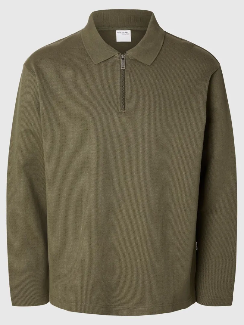 langrmet_sweatshirt_med_l_3.webp Poloer>SELECTED LANGÆRMET SWEATSHIRT MED LYNLÅS Green
