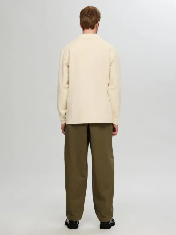 Poloer>SELECTED LANGÆRMET SWEATSHIRT MED LYNLÅS Beige