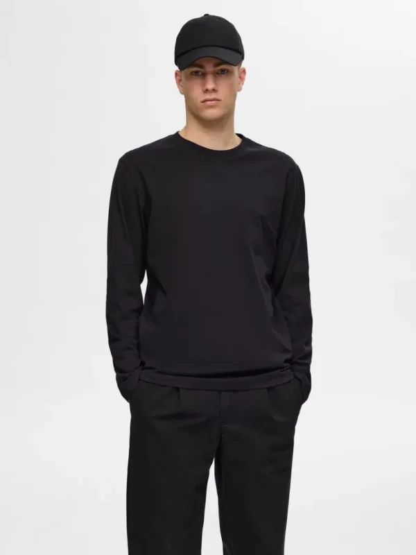 T-shirts>SELECTED LANGÆRMET T-SHIRT Black