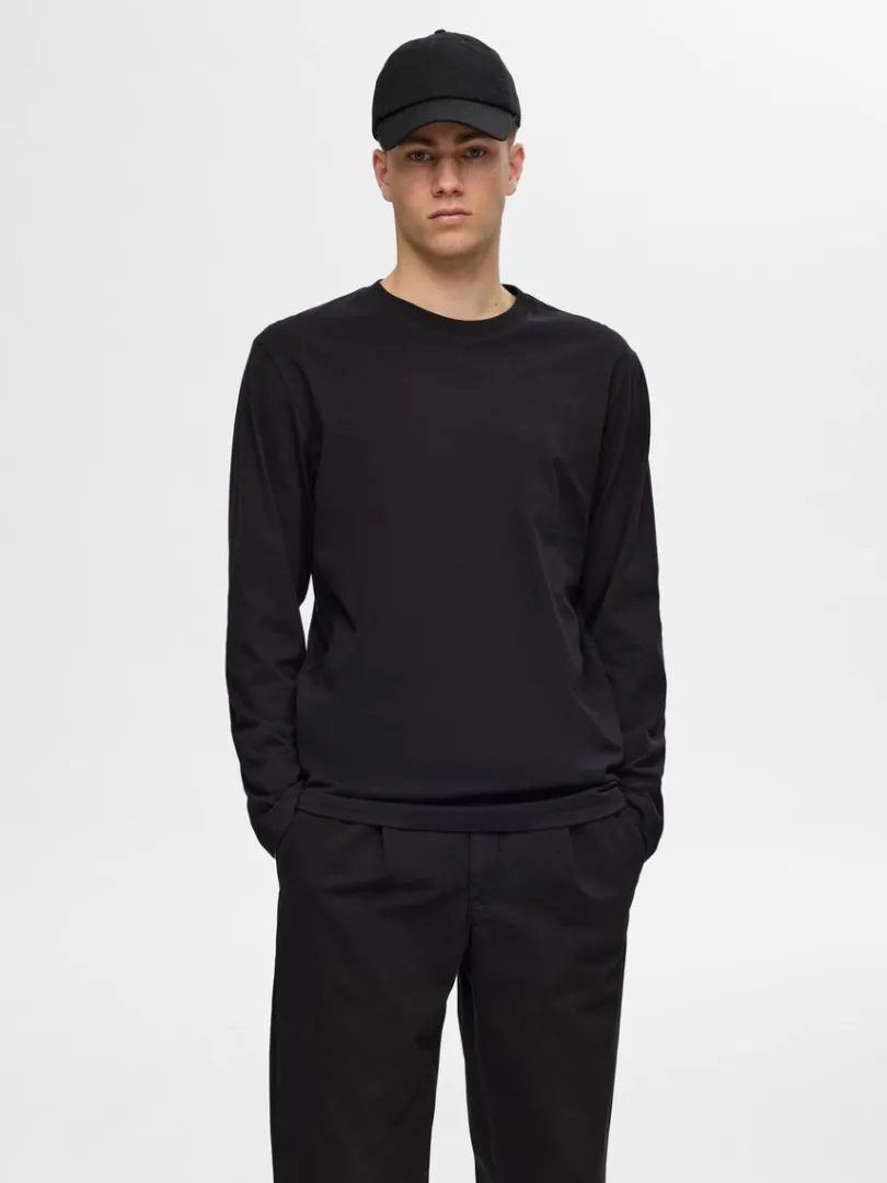 langrmet_tshirt_0-5.webp T-shirts>SELECTED LANGÆRMET T-SHIRT Black