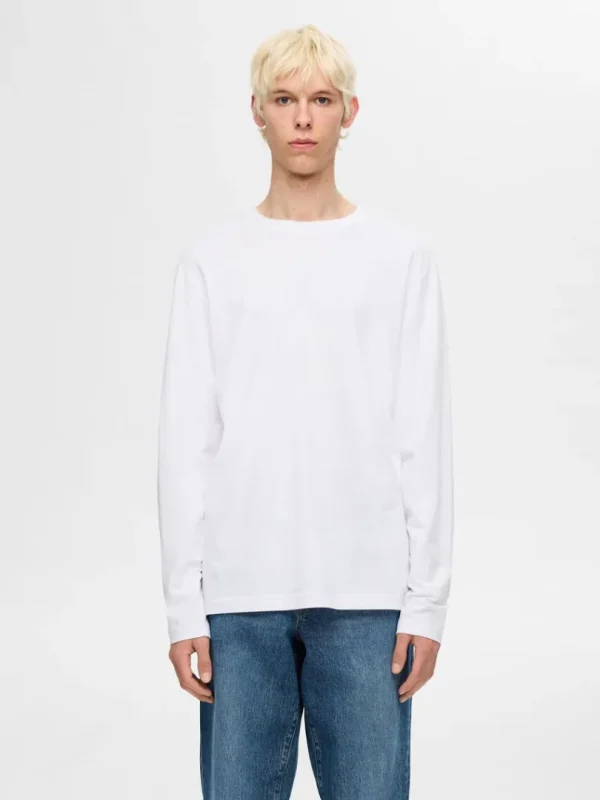 T-shirts>SELECTED LANGÆRMET T-SHIRT White