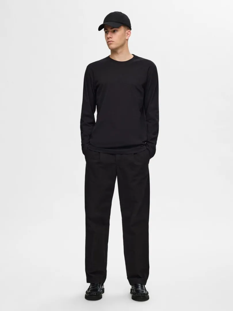 langrmet_tshirt_1-5.webp T-shirts>SELECTED LANGÆRMET T-SHIRT Black
