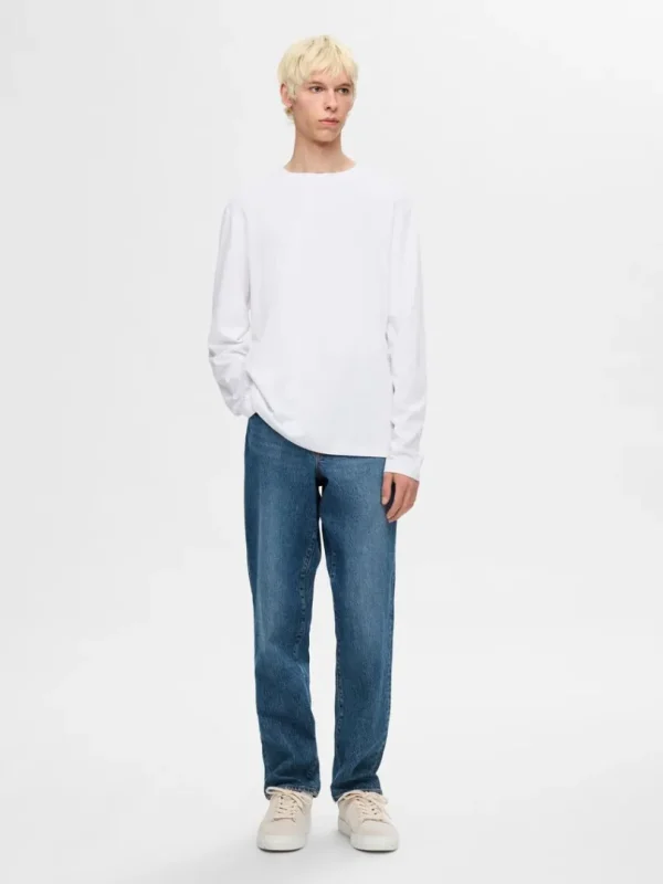 T-shirts>SELECTED LANGÆRMET T-SHIRT White