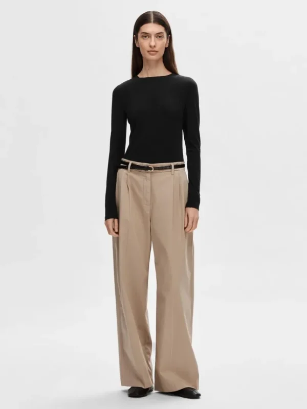 T-shirts>SELECTED LANGÆRMET T-SHIRT Black
