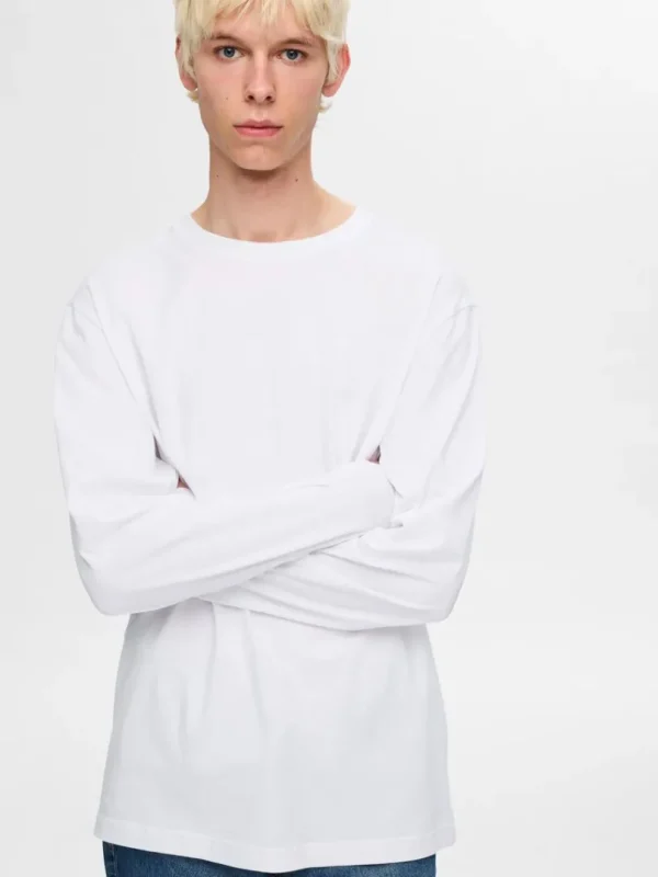 T-shirts>SELECTED LANGÆRMET T-SHIRT White