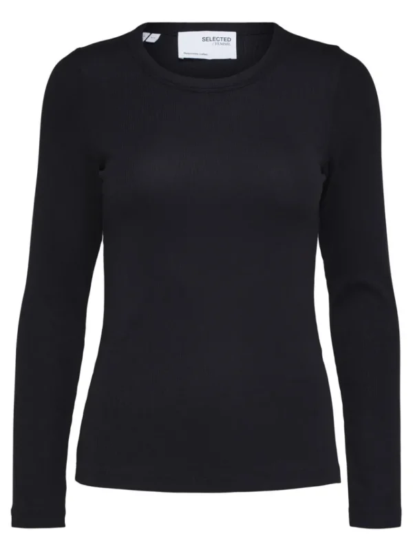 T-shirts>SELECTED LANGÆRMET T-SHIRT Black