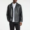 Overtøj>SELECTED LÆDER BLAZER Black