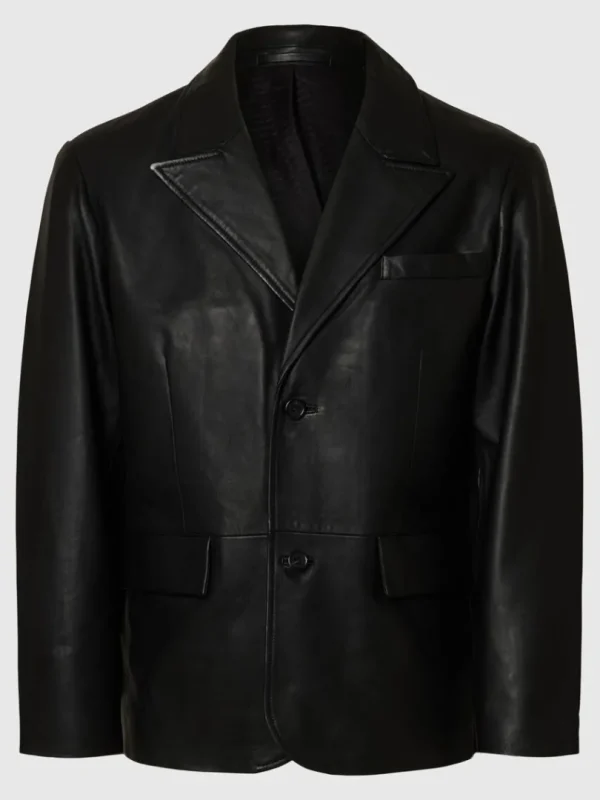 Overtøj>SELECTED 100% LÆDER BLAZER Black