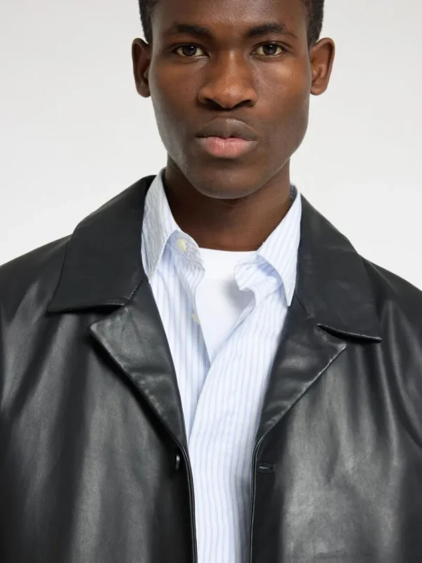 Overtøj>SELECTED LÆDER BLAZER Black