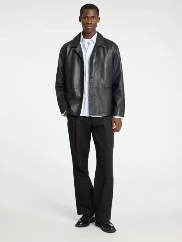 Overtøj>SELECTED LÆDER BLAZER Black