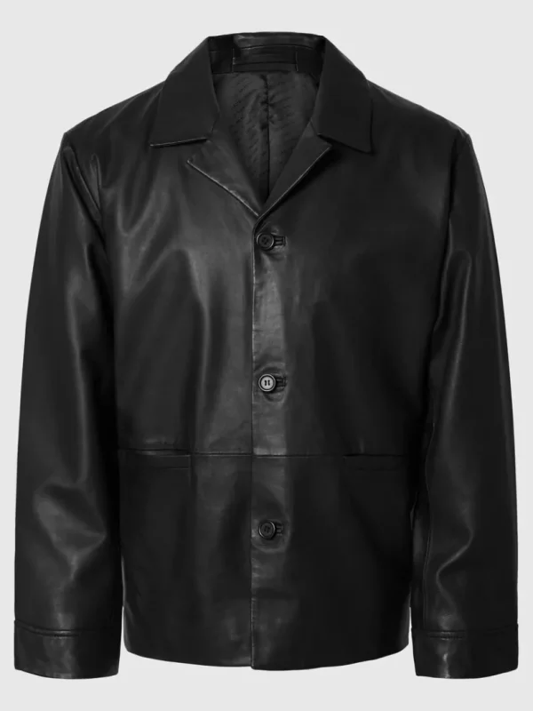 Overtøj>SELECTED LÆDER BLAZER Black