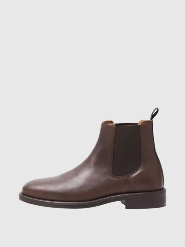 Sko>SELECTED LÆDER CHELSEA-STØVLER Brown