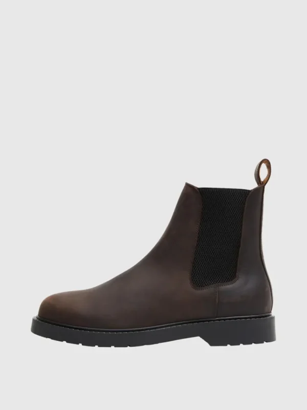 Sko>SELECTED LÆDER CHELSEA-STØVLER Brown