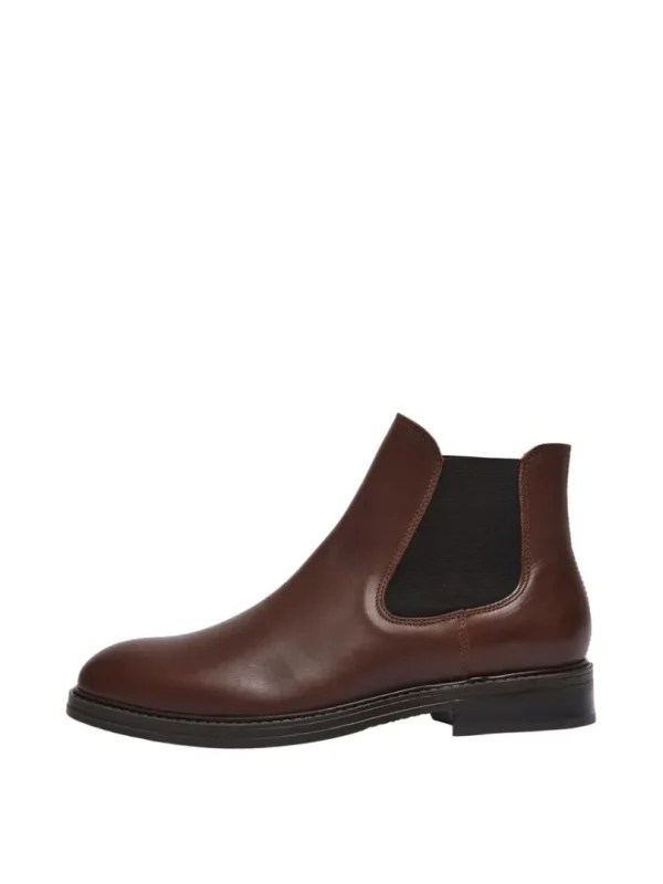Sko>SELECTED LÆDER CHELSEA-STØVLER Brown