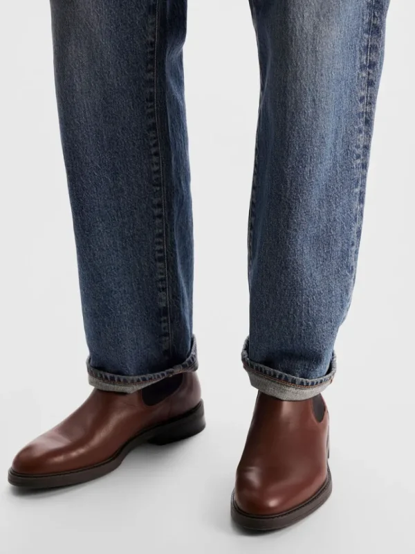 Sko>SELECTED LÆDER CHELSEA-STØVLER Brown