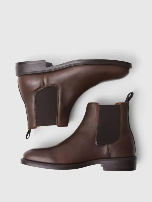 Sko>SELECTED LÆDER CHELSEA-STØVLER Brown