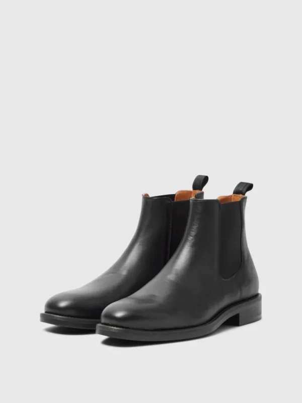 Sko>SELECTED LÆDER CHELSEA-STØVLER Black