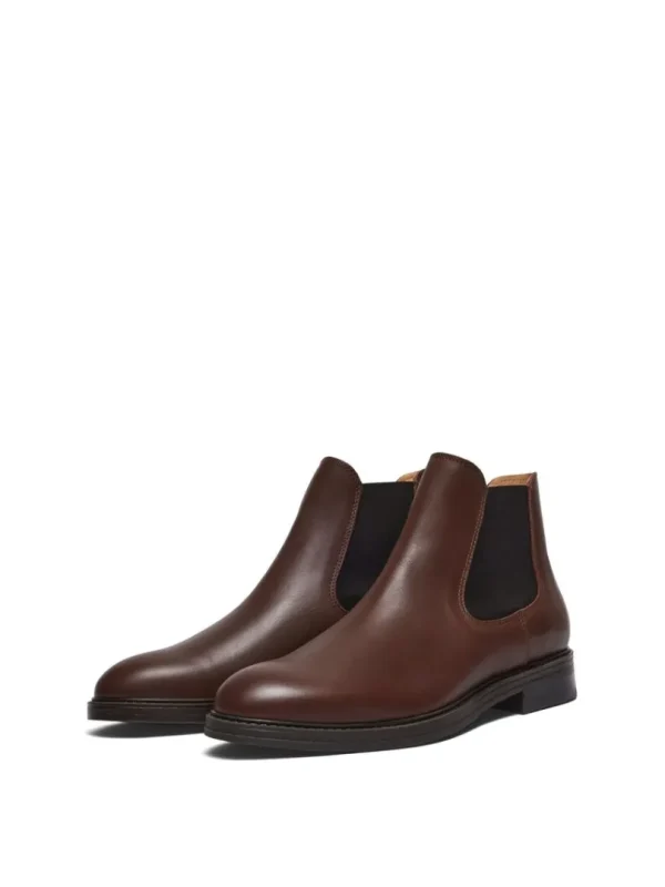 Sko>SELECTED LÆDER CHELSEA-STØVLER Brown