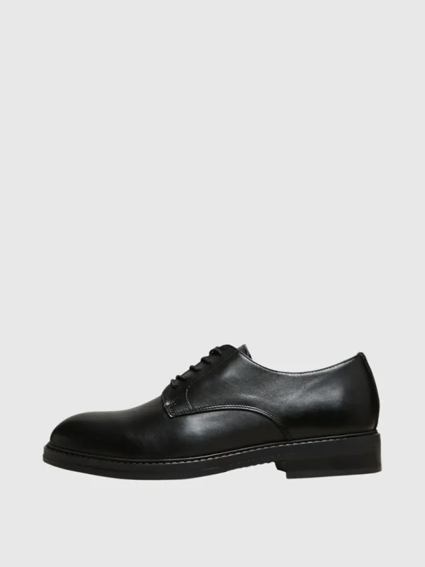 Sko>SELECTED LÆDER DERBYSKO Black