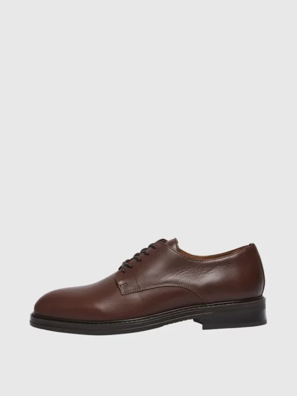 Sko>SELECTED LÆDER DERBYSKO Brown