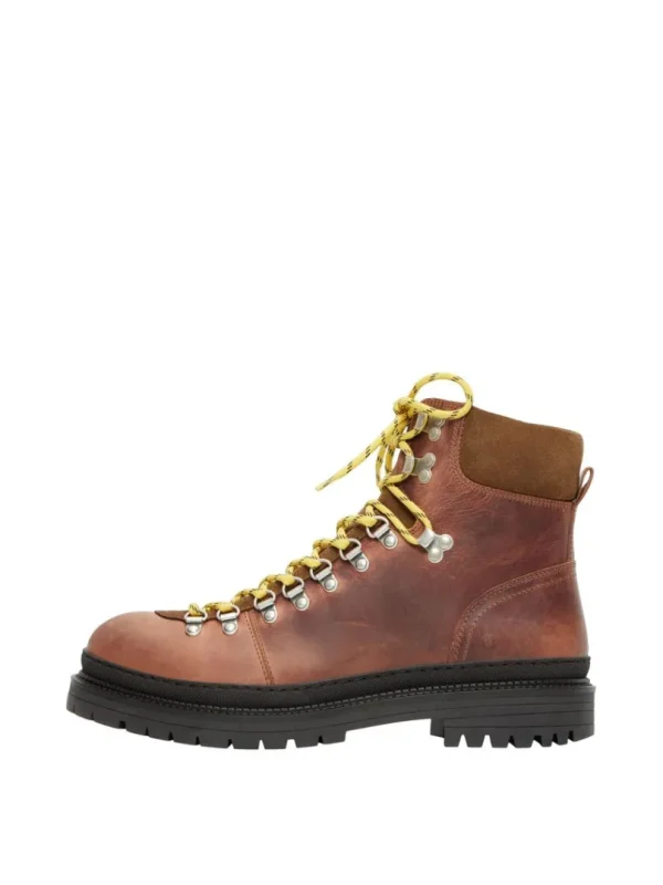 Sko>SELECTED LÆDER HIKING STØVLER Brown