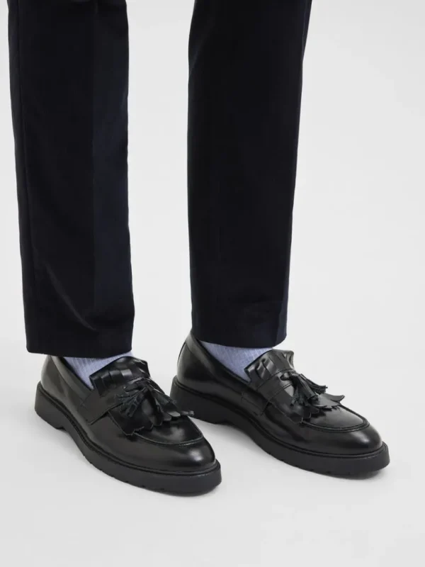 Sko>SELECTED LÆDER KILTIE LOAFERS Black