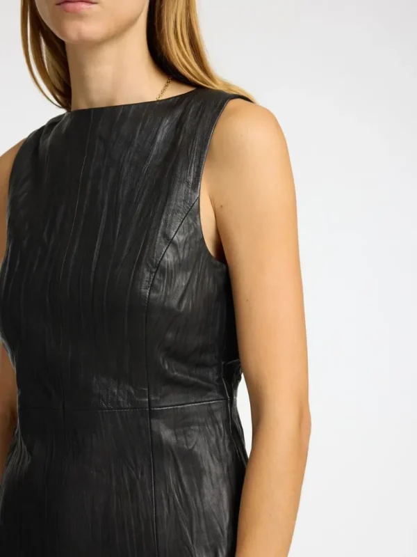 Toppe Og Bluser>SELECTED LÆDER TOP Black
