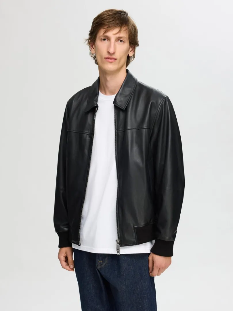 lderjakke_3.webp Overtøj>SELECTED 100% LÆDERJAKKE Black