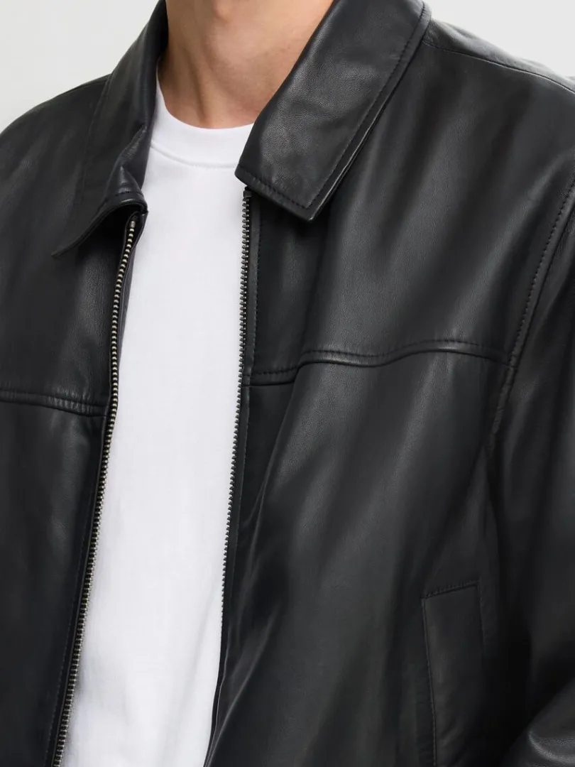 lderjakke_5.webp Overtøj>SELECTED 100% LÆDERJAKKE Black
