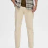Jeans>SELECTED 196 LET VASK STRAIGHT FIT JEANS Beige