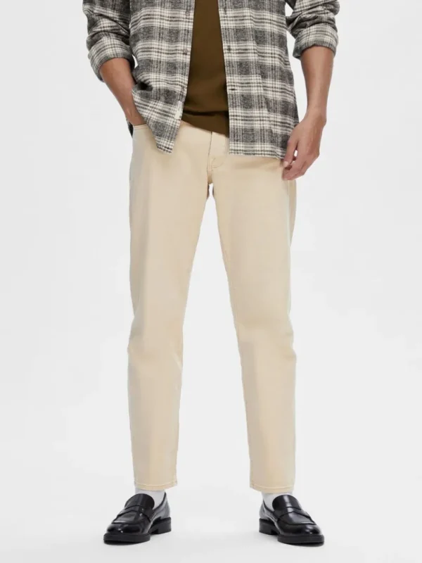 Jeans>SELECTED 196 LET VASK STRAIGHT FIT JEANS Beige